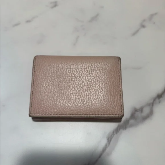 Gucci GG Marmont Pink Leather Compact Wallet with box and dust bag